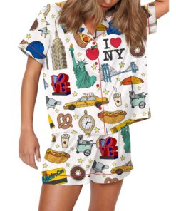 New York City Satin Pajama Set For Women