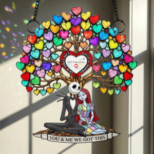 Nightmare Love Suncatcher Ornament Personalized Gifts For Couple 02OHDT120725