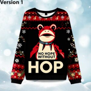 No Hop Without Hop Frog Ugly Christmas Sweater