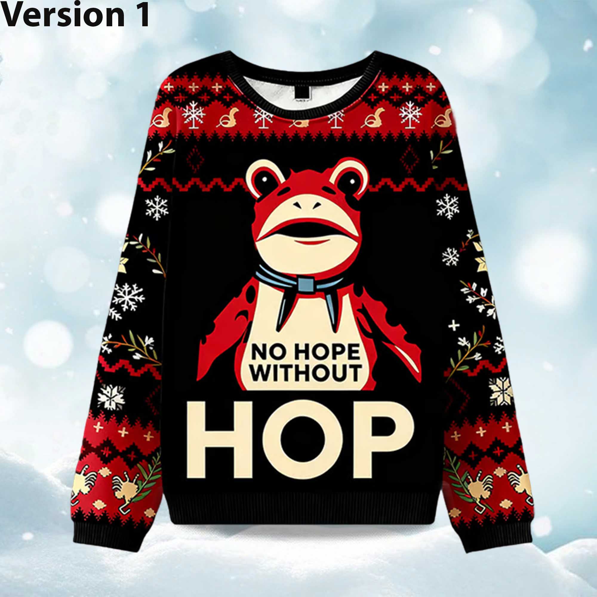 No Hop Without Hop Frog Ugly Christmas Sweater