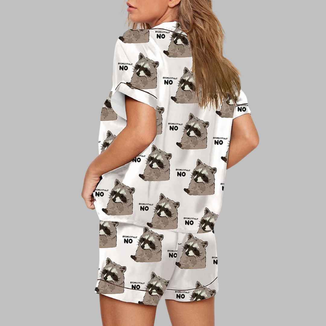 No Respectfully Raccoon Pajama Set - Image 3
