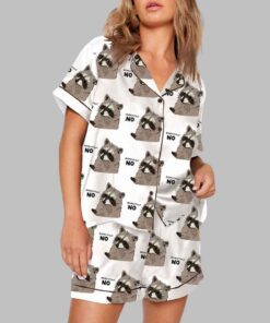 Alternative view of No Respectfully Raccoon Pajama Set