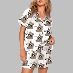 Alternative view of No Respectfully Raccoon Pajama Set