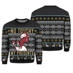 No Touchy My Presents The Emperor's New Groove Ugly Christmas Sweater - Grishko.com