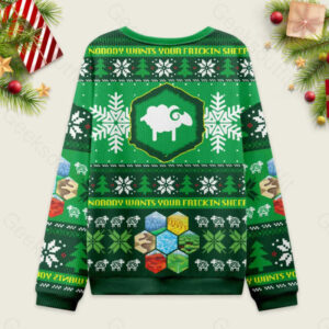Alternative view of Nobody Wants Your Frickin Sheep Ugly Christmas Sweater Sweatshirt
