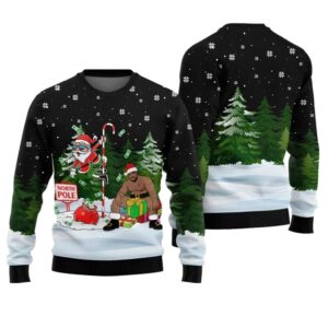 Alternative view of North Pole Santa With Barry Wood Ugly Christmas Sweater - Grishko.com
