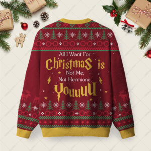 Alternative view of Not Me Not Hermione Ugly Christmas Fuzzy Fleece Sweatshirt