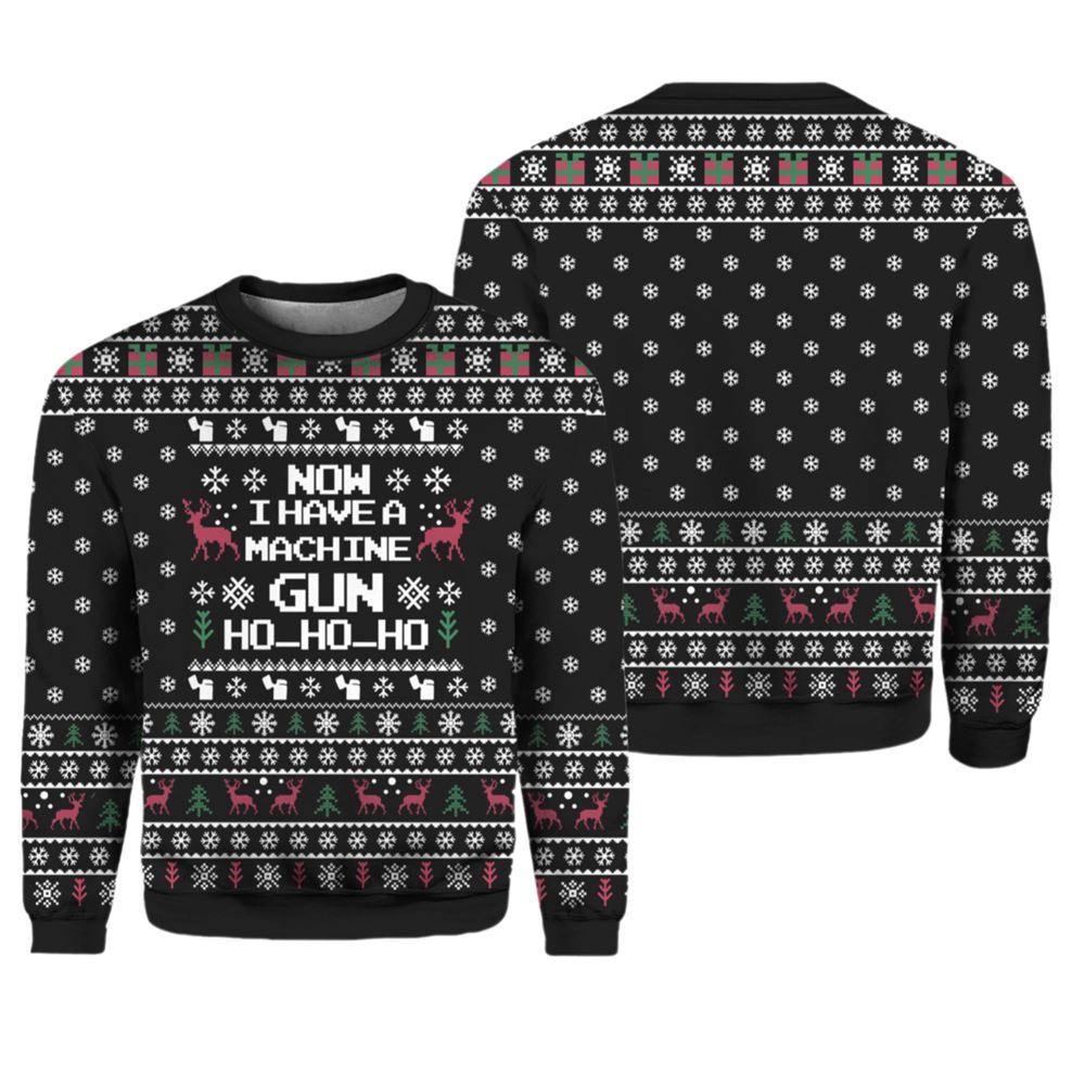 Now I Have A Machine Gun HoHoHo Ugly Christmas Sweater - Grishko.com