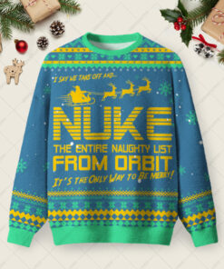 Nuke the Naughty List Ugly Christmas Fuzzy Fleece Sweatshirt