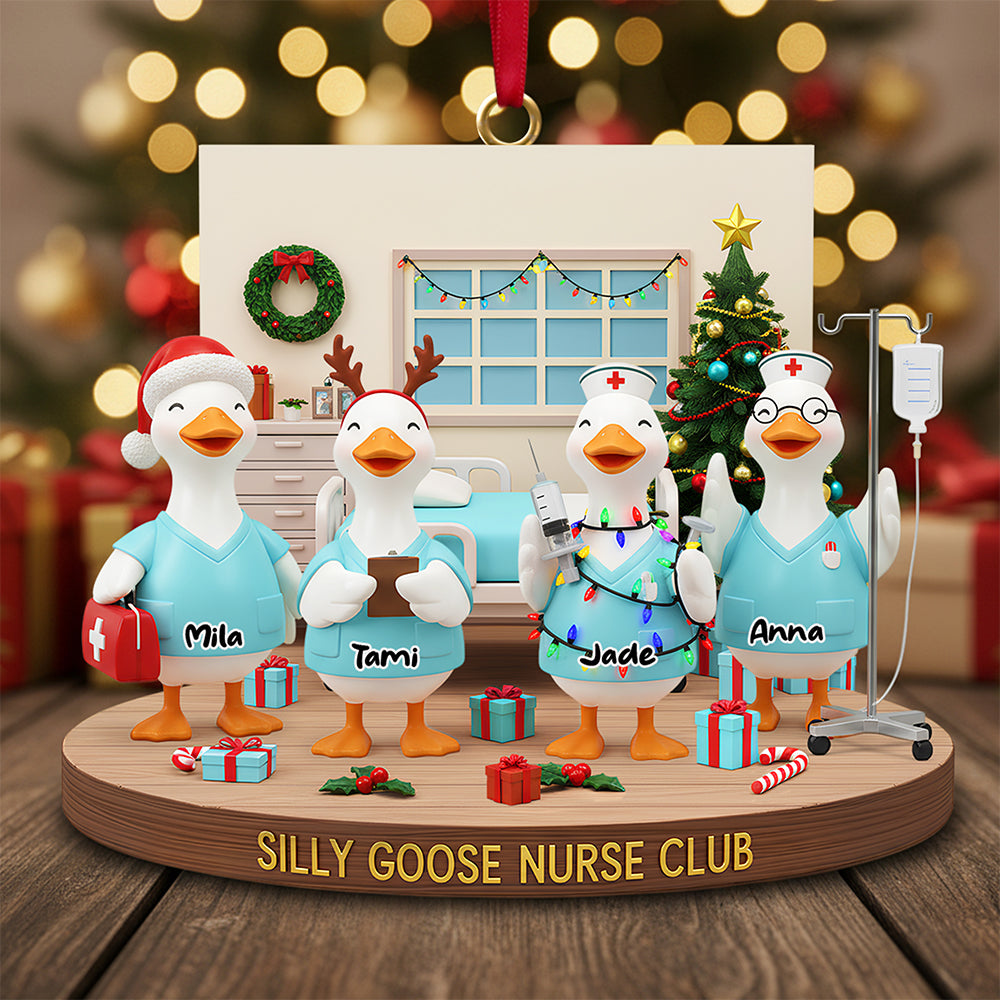 Nurse Goose Coworkers Ornament - Personalized Gifts For Coworkers Christmas Ornament 05NADT071125