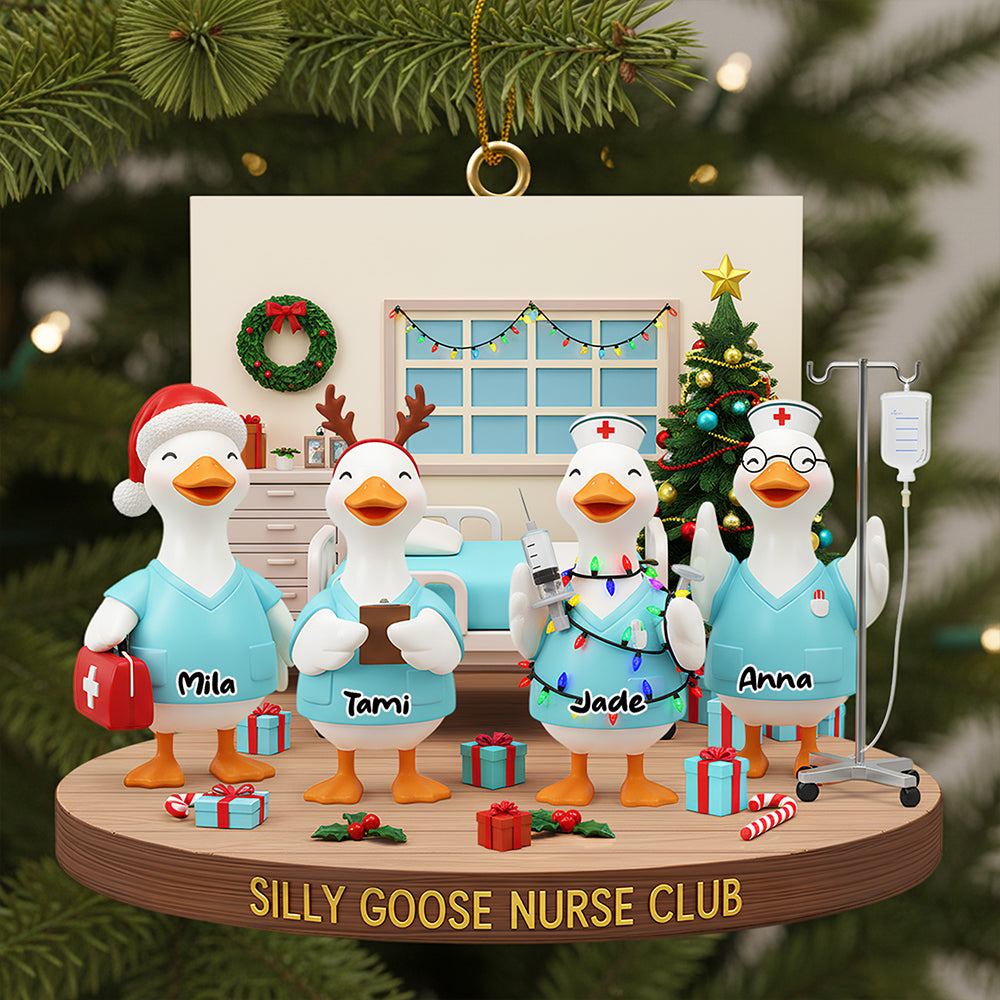 Alternative view of Nurse Goose Coworkers Ornament - Personalized Gifts For Coworkers Christmas Ornament 05NADT071125