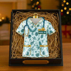 Alternative view of Nurse Toile de Jouy Acrylic Ornament - Personalized Christmas Gifts For Nurse 05PGDT300925