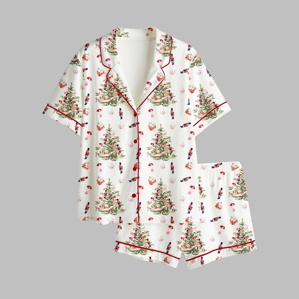 Nutcracker Toy Tree Christmas Holiday Pajamas Set