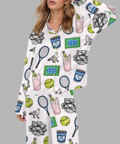 NYC Flushing Queens Tennis Silky Satin Pajama Set