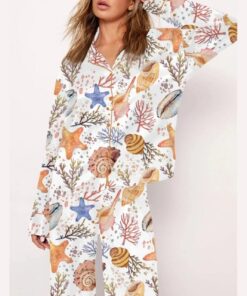 Ocean Coral Shells Art Print Pajama Set