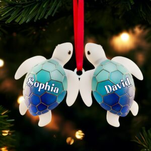 Ocean Turtle Ornament - Personalized Gifts For Couples 07NALU241025
