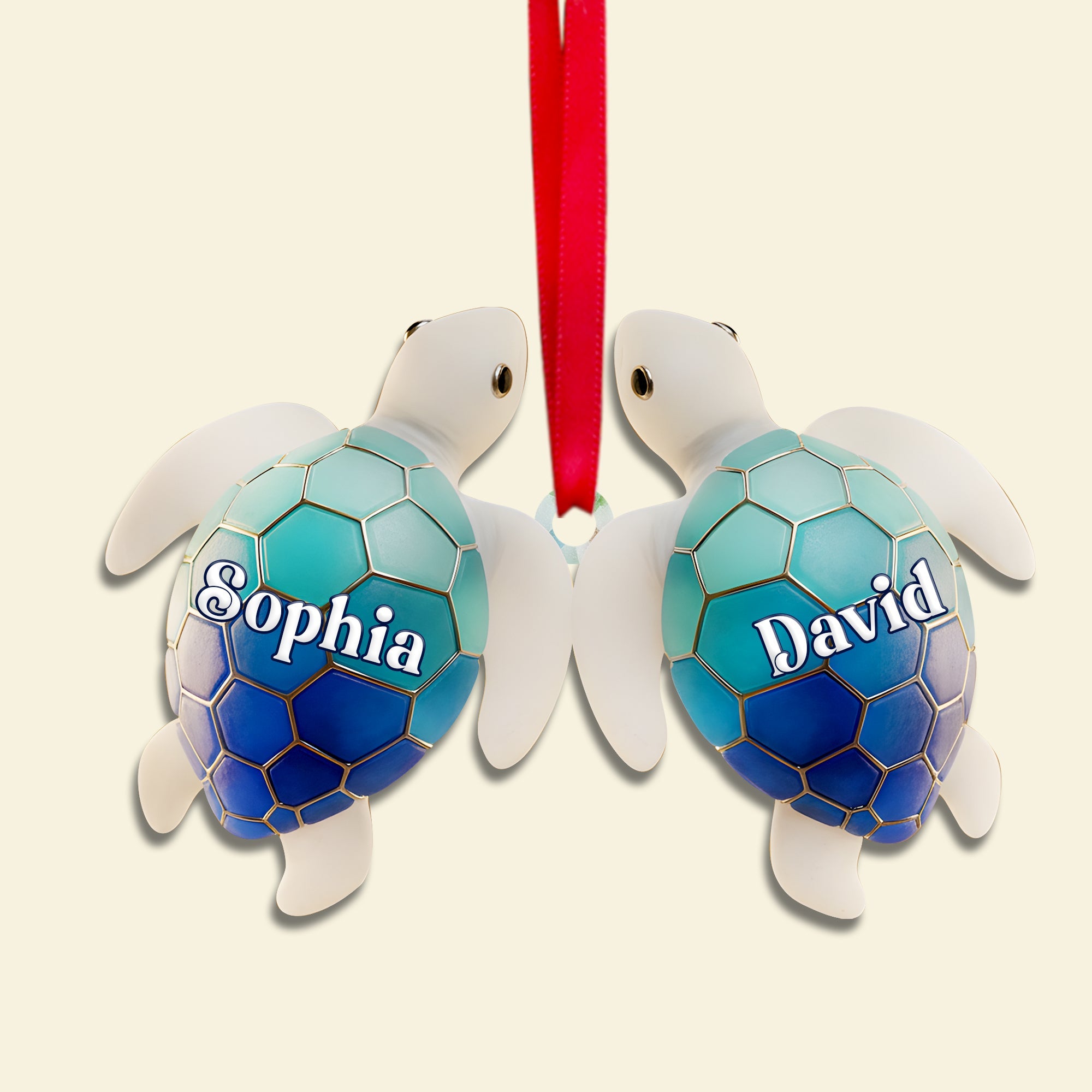 Ocean Turtle Ornament - Personalized Gifts For Couples 07NALU241025 - Image 4