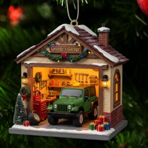 Off Road Car Garage Miniature 1 Side Ornament - Personalized Gift For Christmas Ornament 03PGTI241025