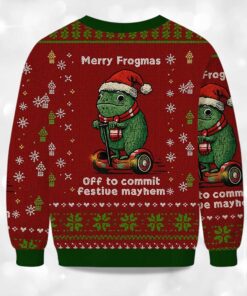 Alternative view of Off to Commit Frogmas Mayhem Christmas Ugly Sweater