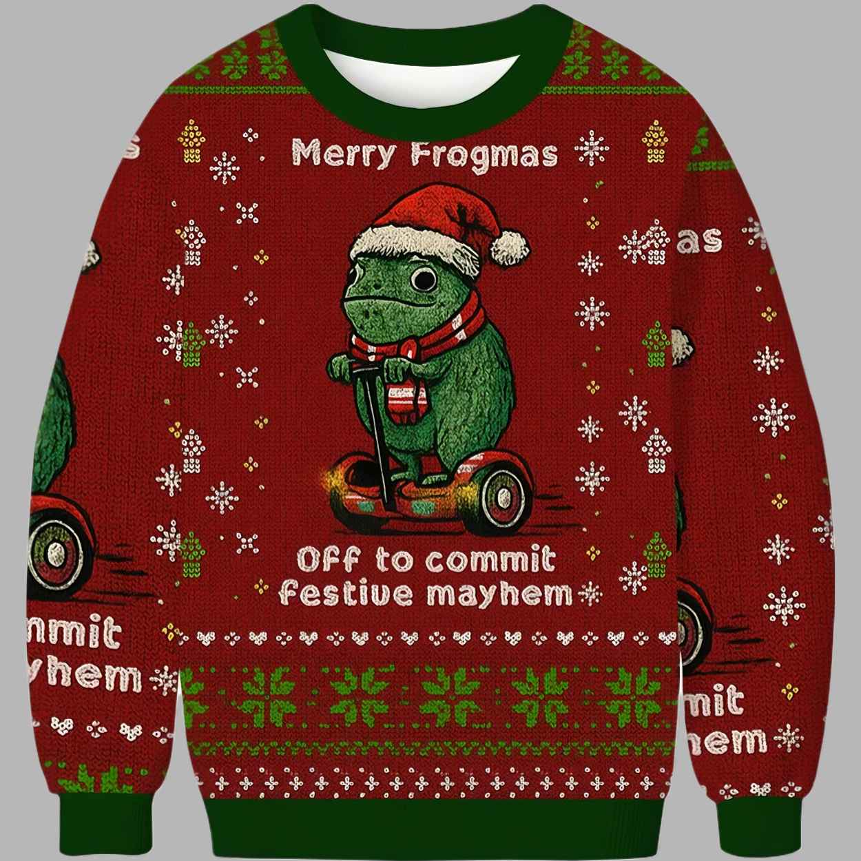 Off to Commit Frogmas Mayhem Ugly Christmas Sweater - gullprint.com