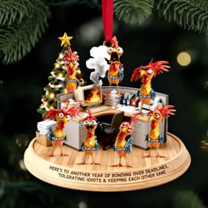 Alternative view of Office Chaos Chicken Acrylic Ornament - Personalized Gift For Coworkers 03QHLU111125