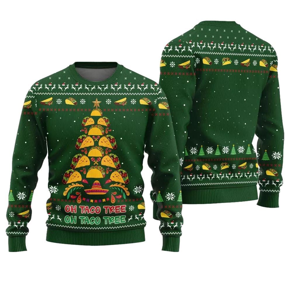 Oh Taco Tree Ugly Christmas Sweater - Grishko.com