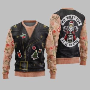 Oh What Fun It Is To Ride Santa Jacket Ugly Sweater Christmas 2025 - Grishko.com