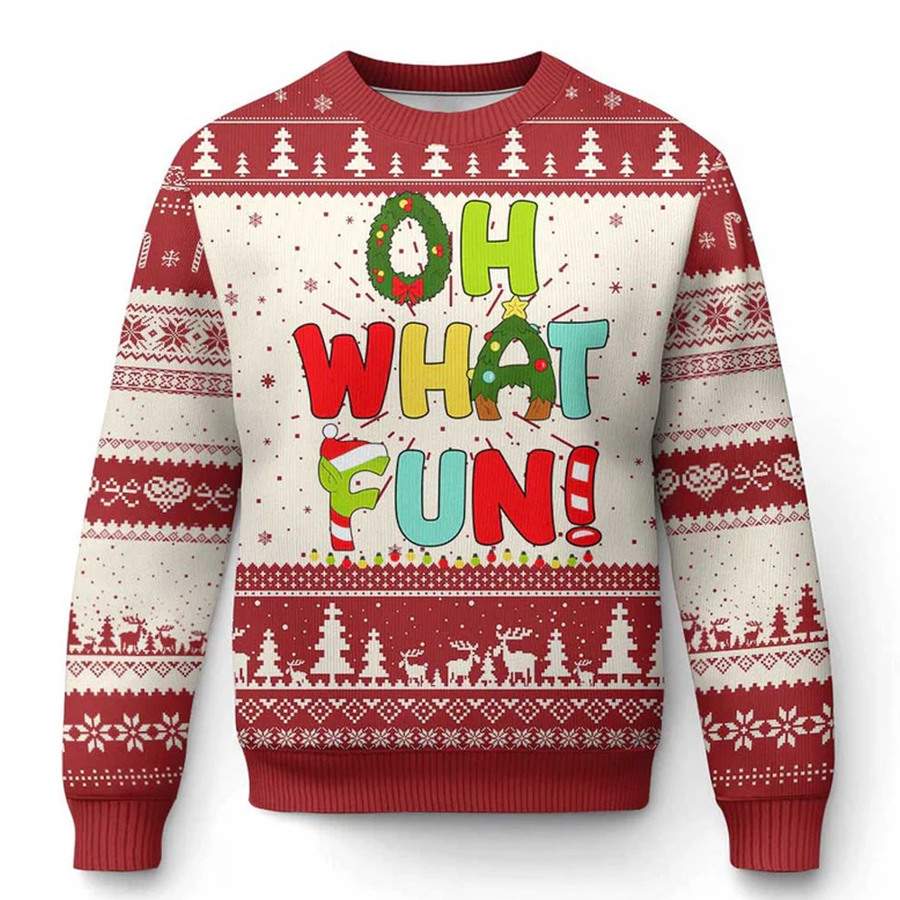 Oh What Fun Ugly Christmas Sweater - Grishko.com