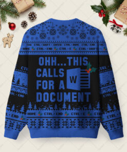 Alternative view of Ohh This Calls for a Document Night Mode Ugly Christmas Fuzzy Fleece Sweatshirt