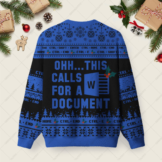 Alternative view of Ohh This Calls for a Document Night Mode Ugly Christmas Fuzzy Fleece Sweatshirt