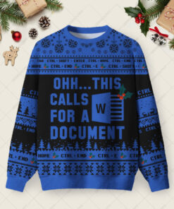 Ohh This Calls for a Document Night Mode Ugly Christmas Fuzzy Fleece Sweatshirt