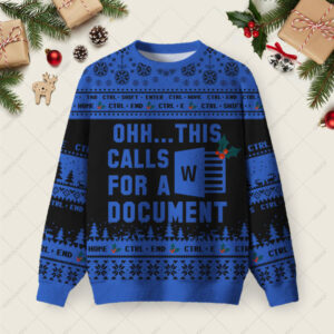 Ohh This Calls for a Document Night Mode Ugly Christmas Fuzzy Fleece Sweatshirt