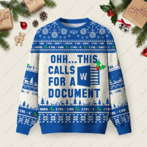 Ohh This Calls for a Document Ugly Christmas Fuzzy Fleece Sweatshirt