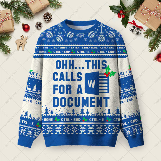 Ohh This Calls for a Document Ugly Christmas Fuzzy Fleece Sweatshirt