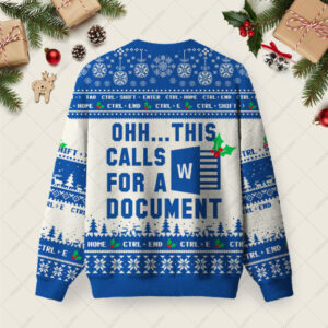 Alternative view of Ohh This Calls for a Document Ugly Christmas Fuzzy Fleece Sweatshirt