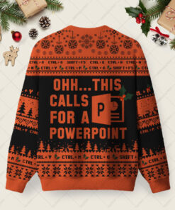 Alternative view of Ohh This Calls for a Powerpoint Night Mode Ugly Christmas Fuzzy Fleece Sweatshirt