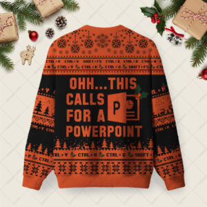 Alternative view of Ohh This Calls for a Powerpoint Night Mode Ugly Christmas Fuzzy Fleece Sweatshirt