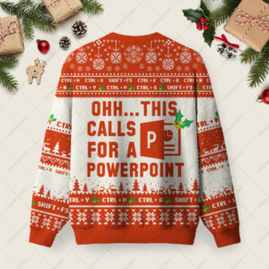 Alternative view of Ohh This Calls for a Powerpoint Ugly Christmas Fuzzy Fleece Sweatshirt