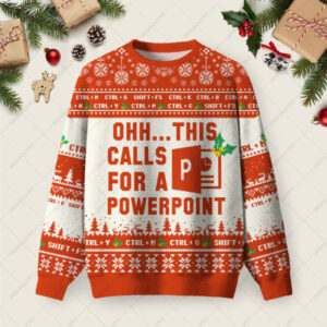Ohh This Calls for a Powerpoint Ugly Christmas Fuzzy Fleece Sweatshirt