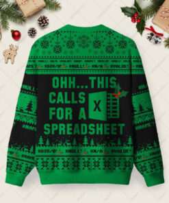 Alternative view of Ohh This Calls for a Spreadsheet Night Mode Ugly Christmas Fuzzy Fleece Sweatshirt
