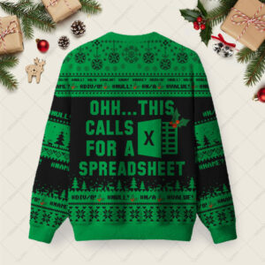 Alternative view of Ohh This Calls for a Spreadsheet Night Mode Ugly Christmas Fuzzy Fleece Sweatshirt