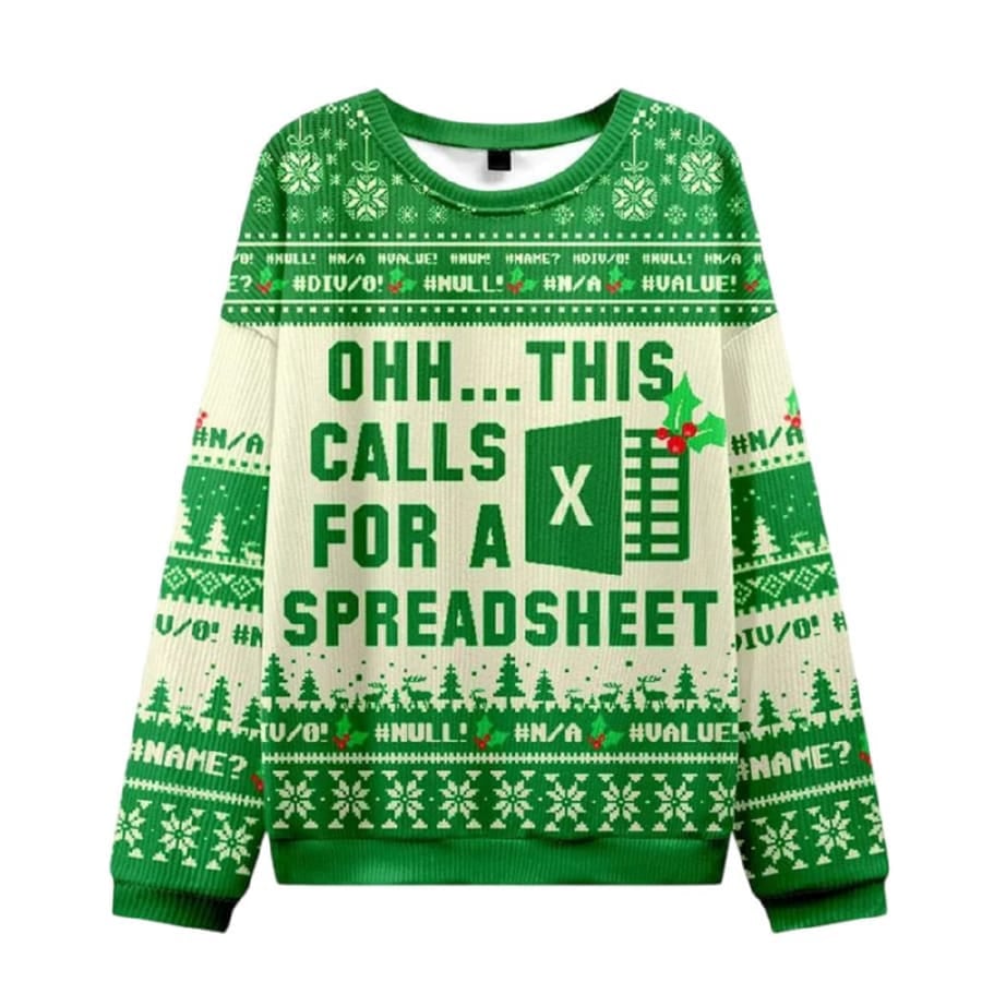 Ohh This Calls for a Spreadsheet Ugly Christmas Knit Sweater