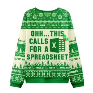 Alternative view of Ohh This Calls for a Spreadsheet Ugly Christmas Knit Sweater