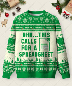 OHH...THIS  CALLS FOR A SPREADSHEET Ugly Christmas Fuzzy Fleece Sweatshirt
