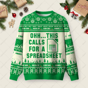 OHH...THIS CALLS FOR A SPREADSHEET Ugly Christmas Fuzzy Fleece Sweatshirt