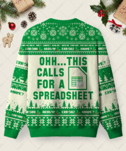 Alternative view of OHH...THIS  CALLS FOR A SPREADSHEET Ugly Christmas Fuzzy Fleece Sweatshirt