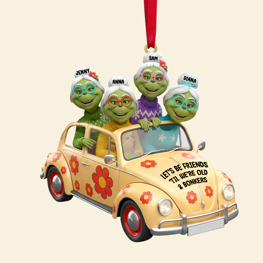 Old Best Friends On Car Personalized Funny Gifts For Besties Christmas Ornament - Image 4