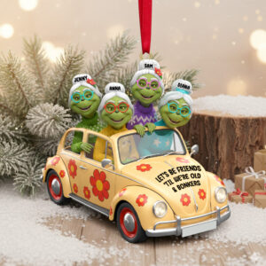 Alternative view of Old Best Friends On Car Personalized Funny Gifts For Besties Christmas Ornament