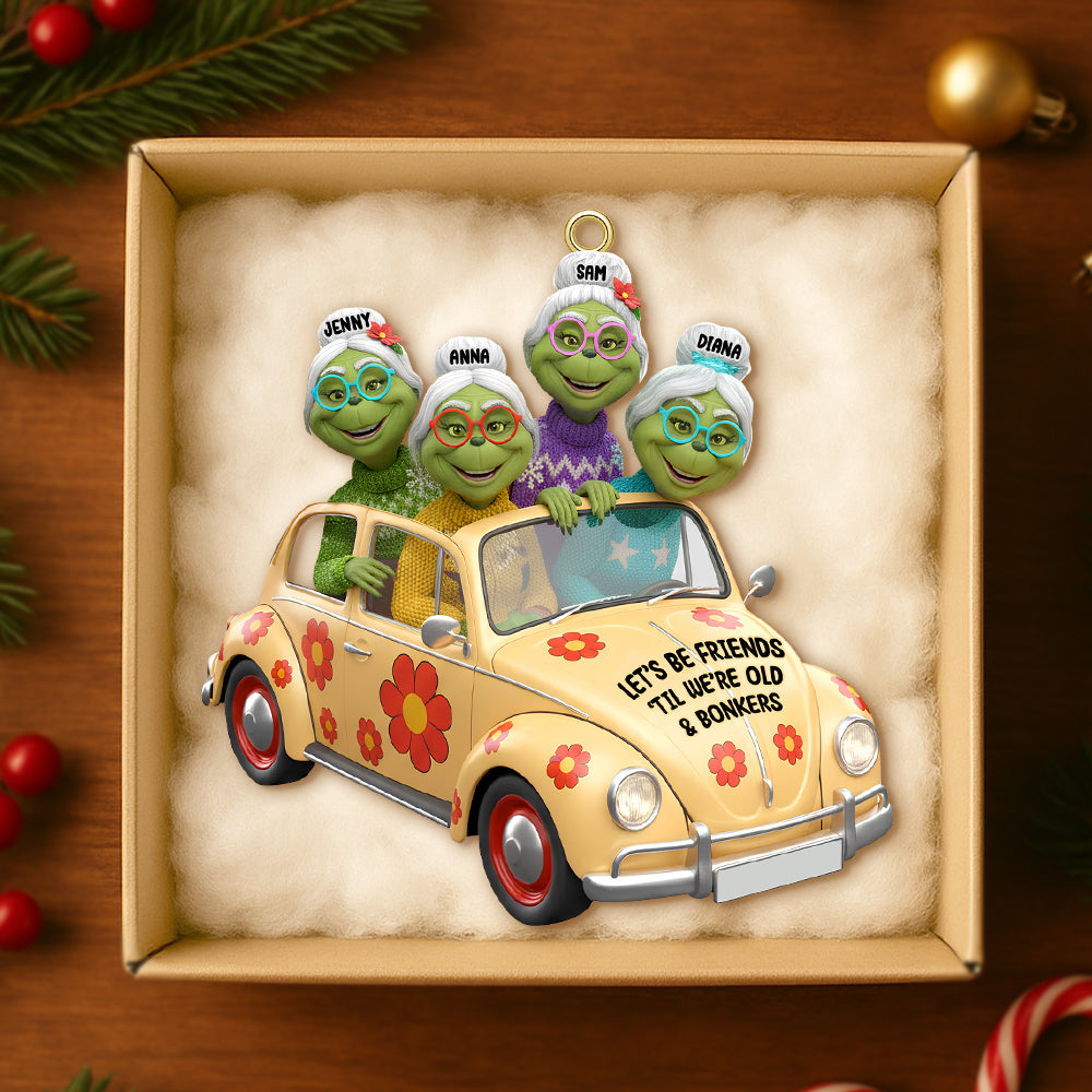Old Best Friends On Car Personalized Funny Gifts For Besties Christmas Ornament - Image 3