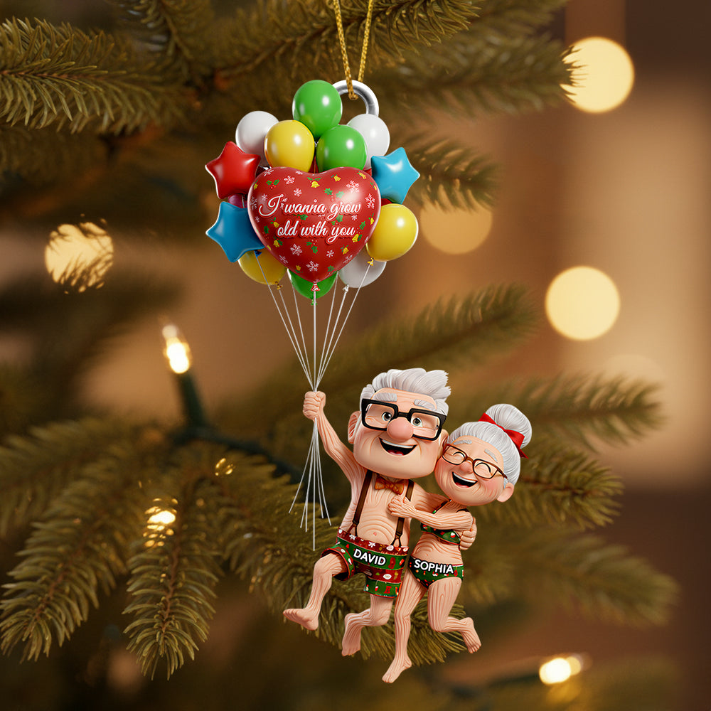 Old Couple Christmas Ornament, Personalized Gifts For Couple 01TGDT250925